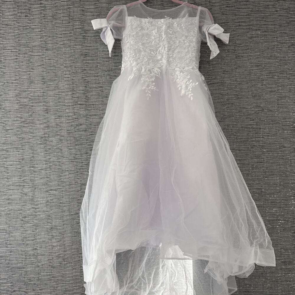 Girls Formal Dress, White, Size Large (See Desc)
